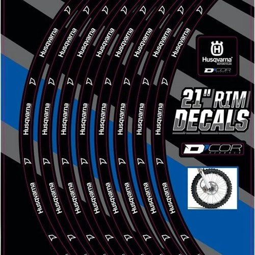 Dcor Branded Rim Decal Set Husqvarna 21" Front #40-80-210 Husqvarna