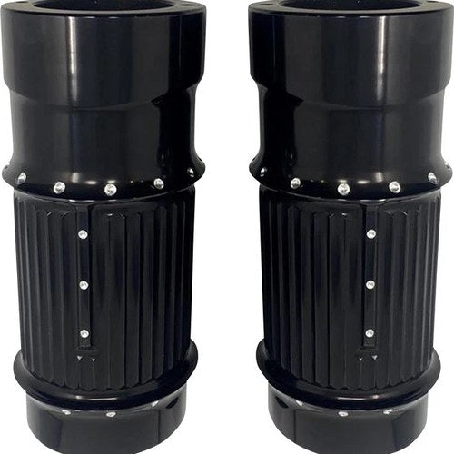 Covingtons Dimpled Fat Fork Leg Bells Black #C1116-B Harley Davidson