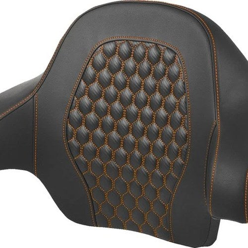 Saddlemen RoadSofa HC Tour-Pak Backrest Pad Orange Stitch 284929 Harley Davidson