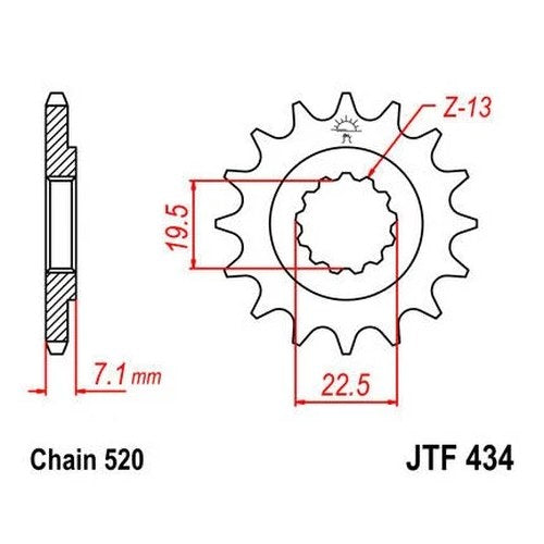 JT Front Sprocket 520 15T #JTF434.15 fits Suzuki