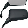 Emgo Roadhawk Mirror Set Rectangular 10mm 5" Stem Black Fits Yamaha