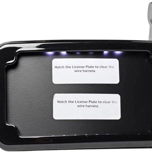 Cycle Visions Curved License Plate Mount with Plate Lights Black #CV4660B