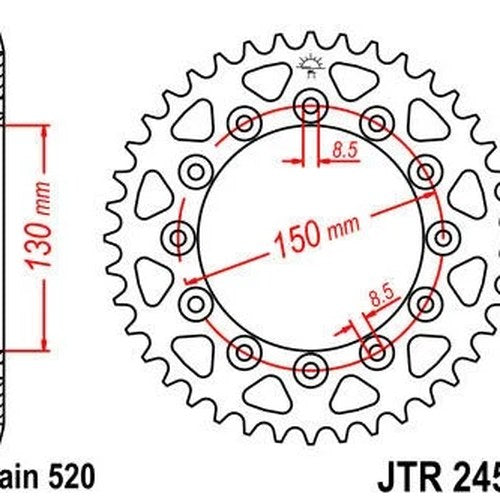 JT Steel Rear Sprocket 520 41T for Honda XL500S 1979-1981