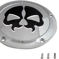 Drag Specialties Skull Split Skull Derby Cover 5-Hole Chrome/Black #174422