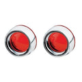 Kuryakyn Deep Dish Turn Signal Bezels With Lenses Chrome Red Harley Davidson