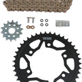 Vortex V3 Wss Chain & Sprocket Kit with Steel Rear Gold 14/43T 520SX3-112