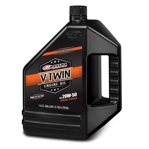 Maxima For V-Twin 20W50 Mineral Engine Oil - 1 Quart, Shear-Stable Formula