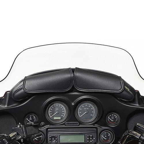 Willie & Max For 06-13 Harley Davidson Two Pouch Windshield Bag - Black