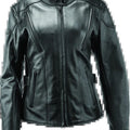 Kuryakyn River Road Race Leather Jacket for Women - Medium, Black