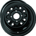 QuadBoss Steely Wheel 12x7 Inches Black For 4x110 Bolt Pattern