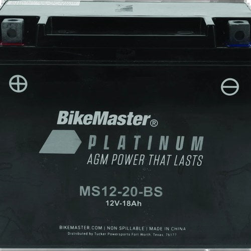 BikeMaster Agm Battery MS12-20-BS – Fits Arctic Cat Powersports Models