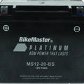 BikeMaster Agm Battery MS12-20-BS – Fits Arctic Cat Powersports Models