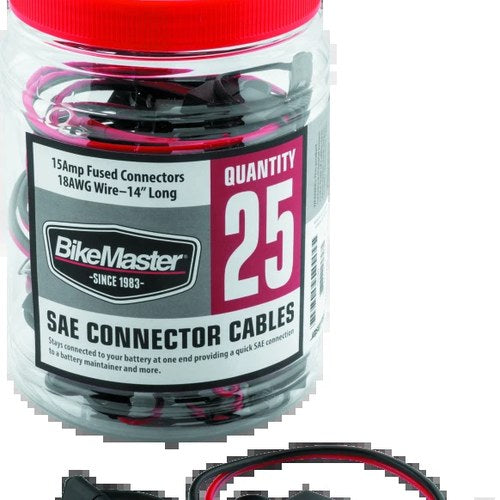 BikeMaster Sae Wire with Fuse - 25 Piece Tub for Battery Maintainers and