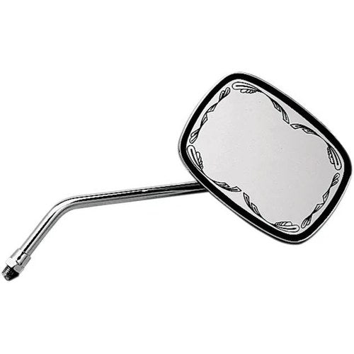 Emgo Scrolled Face Mirror Rectangular 10mm Chrome Universal