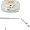Emgo Ride Free Mirror Rectangular Right 10mm Chrome/Gold Fits Yamaha