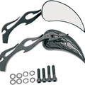DS Flame Teardrop Mirrors with Flame Stem Black