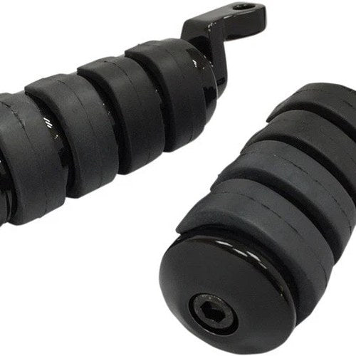Drag Specialties Soft-Ride Footpegs Driver Large Diameter Black #3998194