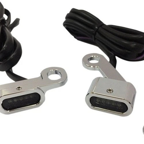 DS LED Handlebar Marker Lights Chrome Smoke Lens Harley-Davidson XL 04-22