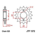 JT Front Sprocket 525 17T #JTF1372.17 Honda VT750