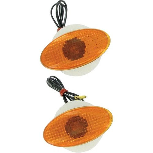 K&S Flat Oval Flush Mount Medium Marker Light Set S/F Amber