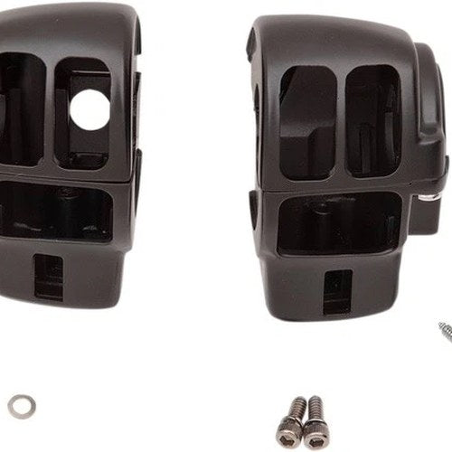 Drag Specialties Radiused Switch Housing Kit for Radio Matte Black #212175