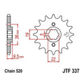 JT Front Sprocket 520 14T #JTF337.14 for Honda Elsinore/CR 480/CR 500/CR250R