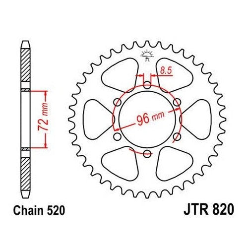 JT Steel Rear Sprocket 520 42T fits Suzuki DR250/SP250/DR370/SP370/SP400