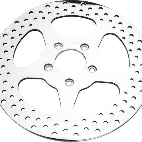 HardDrive 5-Point Drilled Vented Rear Brake Rotor Polished 144605 Harley