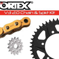 Vortex V3 Hfra Chain & Sprocket Kit with Aluminum Rear Gold 15/45T 520SX3-108