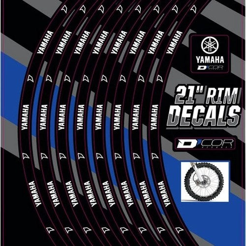 Dcor Branded Rim Decal Set Yamaha 21" Front #40-80-208 for Yamaha