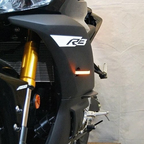 New Rage Cycles LED Front Turn Signals Amber #R3-FB for Yamaha YZF-R3 2019-2023