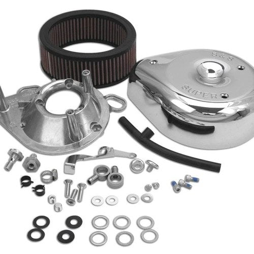 S&S Super E/G Teardrop Air Cleaner Kit Chrome #17-0403 Harley Davidson