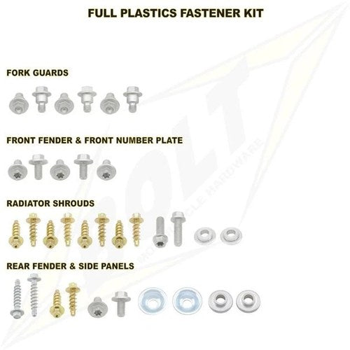 Bolt Full Plastics Bodywork Fastener Kit KTM 65 SX 2002-2015