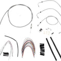 Burly Cable/Brake Line Kit for 18" Bagger Bars Non-ABS Stainless Braid #B30-1093