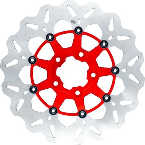 GBrakes Floating Wave Brake Rotor 12.5" Front Red #GBDU029 Harley Davidson