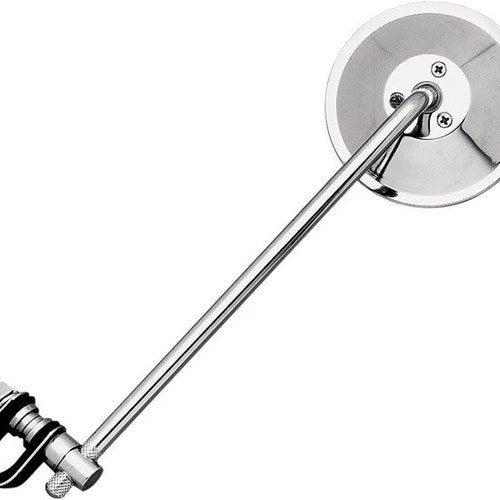 Emgo 3-Way Clamp-On Mirror Round 10" Stem Chrome Universal