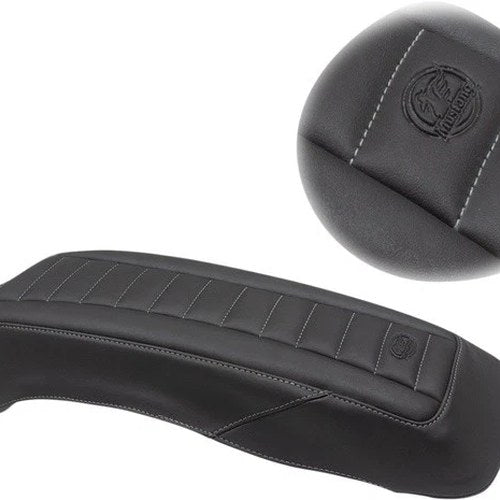 Mustang Saddlebag Lid Covers Deluxe Gunmetal Stitch #77640GM Harley Davidson