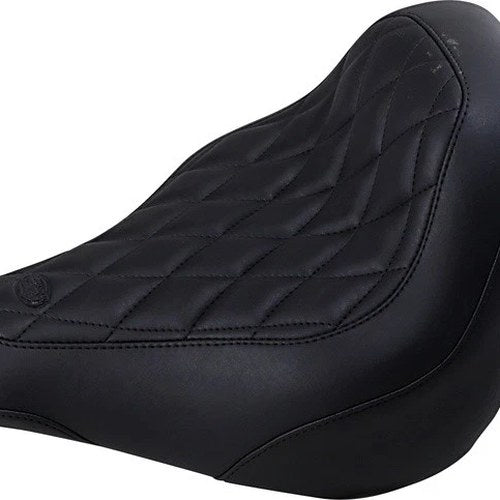 Mustang Wide Tripper Solo Seat Diamond Stitch Black #83035 Harley Davidson