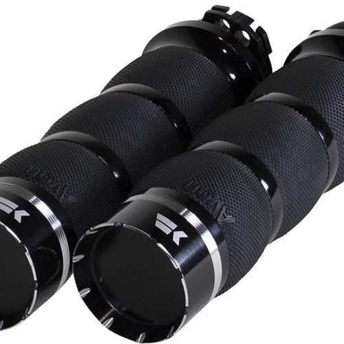 Khrome Werks Air Cushion Tracer Tip Grips Black #500210 Harley Davidson