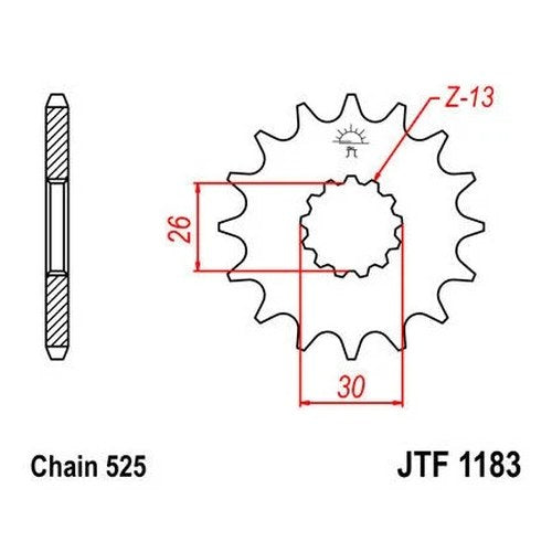 JT Front Sprocket 525 17T Triumph America/Bonneville T100/Speedmaster/America LT