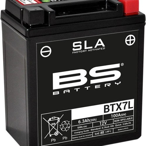 BS Battery Sla Factory Active Maintenance Free Battery BTX7L #300673 Motorcycle