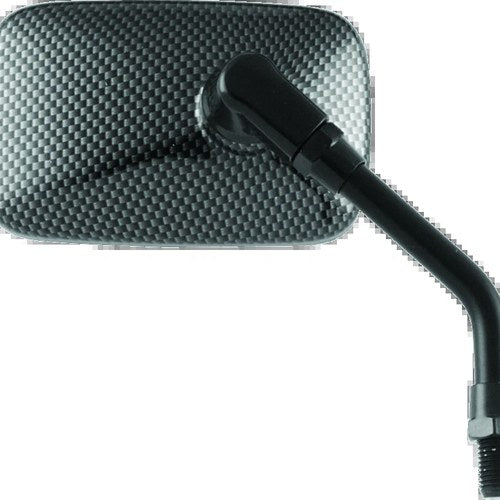 BikeMaster Mini Rectangle Carbon Fiber Mirror for Powersports Bikes