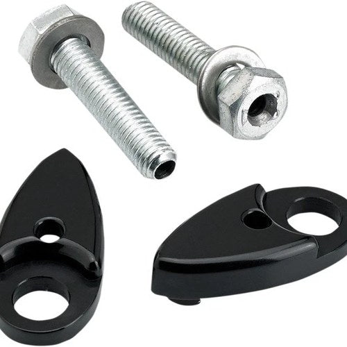 Joker Machine Astro Side Rail Marker Light Adapters Black Harley Davidson Dyna
