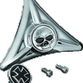Kuryakyn License Plate Hole Covers Zombie Chrome for Harley-Davidson Models