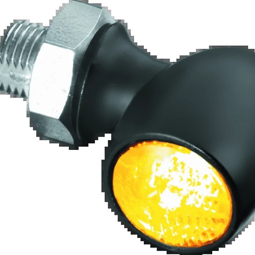 Kuryakyn Kellerman Atto Smoke Lens Amber Dark Satin Black Part 2570