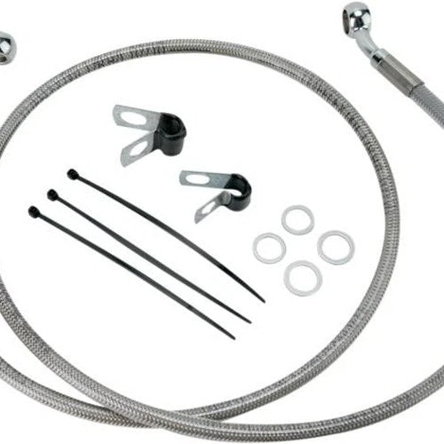 DS Braided Brake Line Kit Front +4" #143724 Harley Davidson Dyna