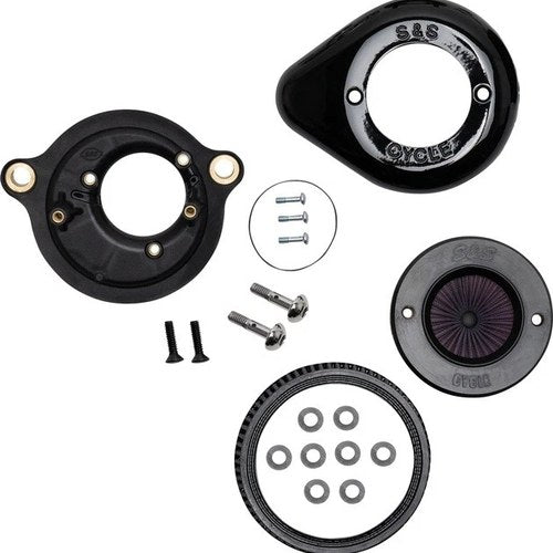 S&S Stealth Air Stinger Teardrop Air Cleaner Kit Black 170-0718A Harley Davidson