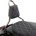 Drag Specialties Double Diamond Pad for Round Tapered Sissy Bars Black/Silver