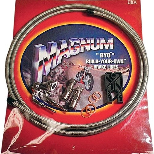 Magnum Byo DOT Single-Disc Brake Line Kit With 180 Degree Banjo SS #396700A