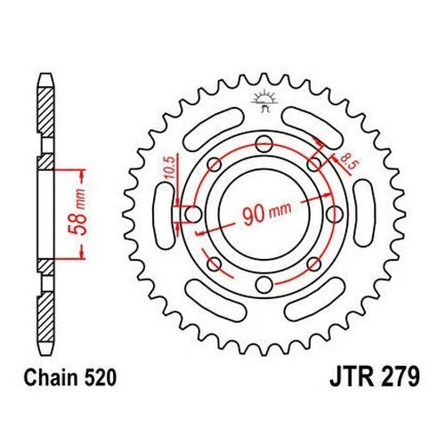 JT Steel Rear Sprocket 520 35T #JTR279.35 fits Honda CB200T 1974-1976